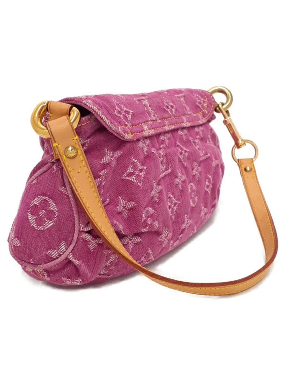 Louis Vuitton Denim Pleaty Bag Monogram Hobo Blue